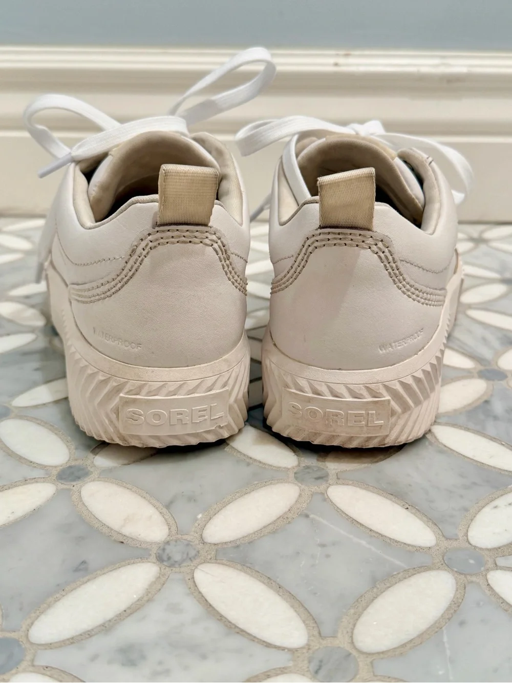 Sorel White Ona Ave Low Waterproof Women's Sneaker Sea Salt Size 10 - Picture 5 of 12